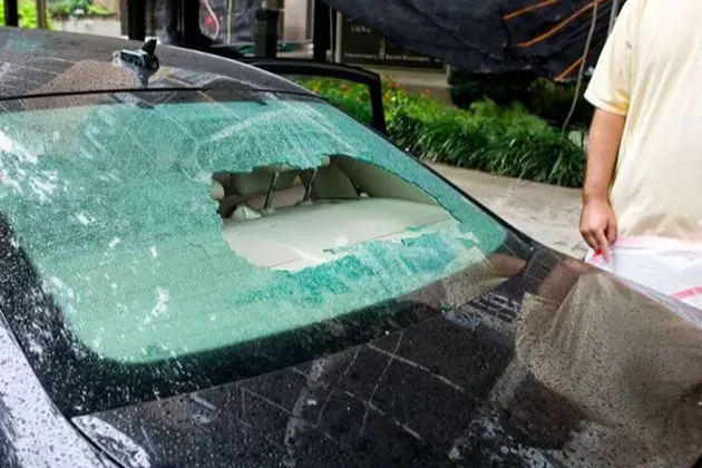 Broken Car Rear Windshield
