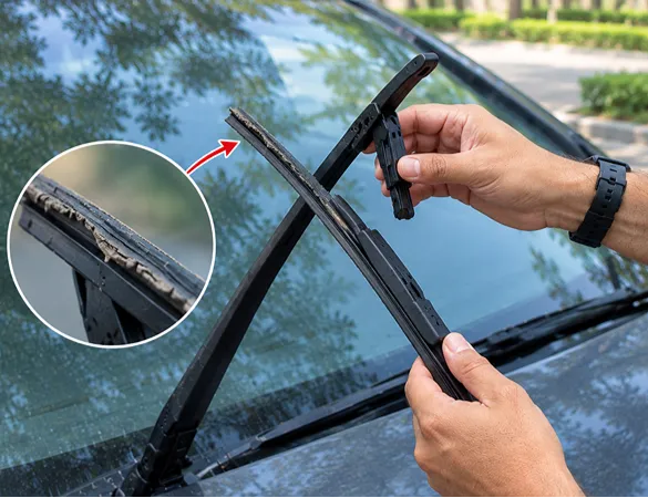 Inspecting a Cracked Wiper Blade